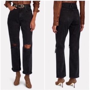 NWT SLVRLAKE London High Rise Straight Leg Jeans Black